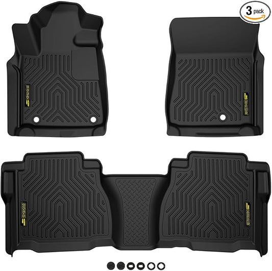 ANDPLAY TPE Floor Mats Liners 3PCS Fit Toyota Tundra Double Cab Pickup 2007-2011 Fit Toyota Tundra CrewMax Cab Pickup 2007-2011 All Weather Protection Floor Liners alfombras para carro Black