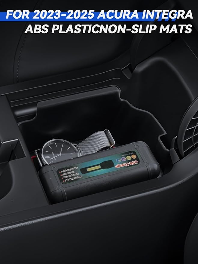 for Acura Integra Center Console Organizer 2023 2024 2025 Acura Integra Accessories Armrest Tray Middle Storage Box Insert Container Durable ABS Plastic