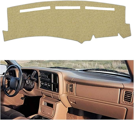 Iggee Custom Premium Carpet Dash Cover Compatible for 2000-2006 Chevy Silverado Made in The USA (Beige)