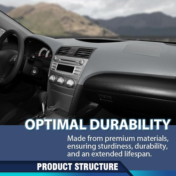 PIT66 Dash Cover Dashboard Bezel Compatible with Toyota Camry 2007 2008 2009 2010 2011 Instrument Panel Gray