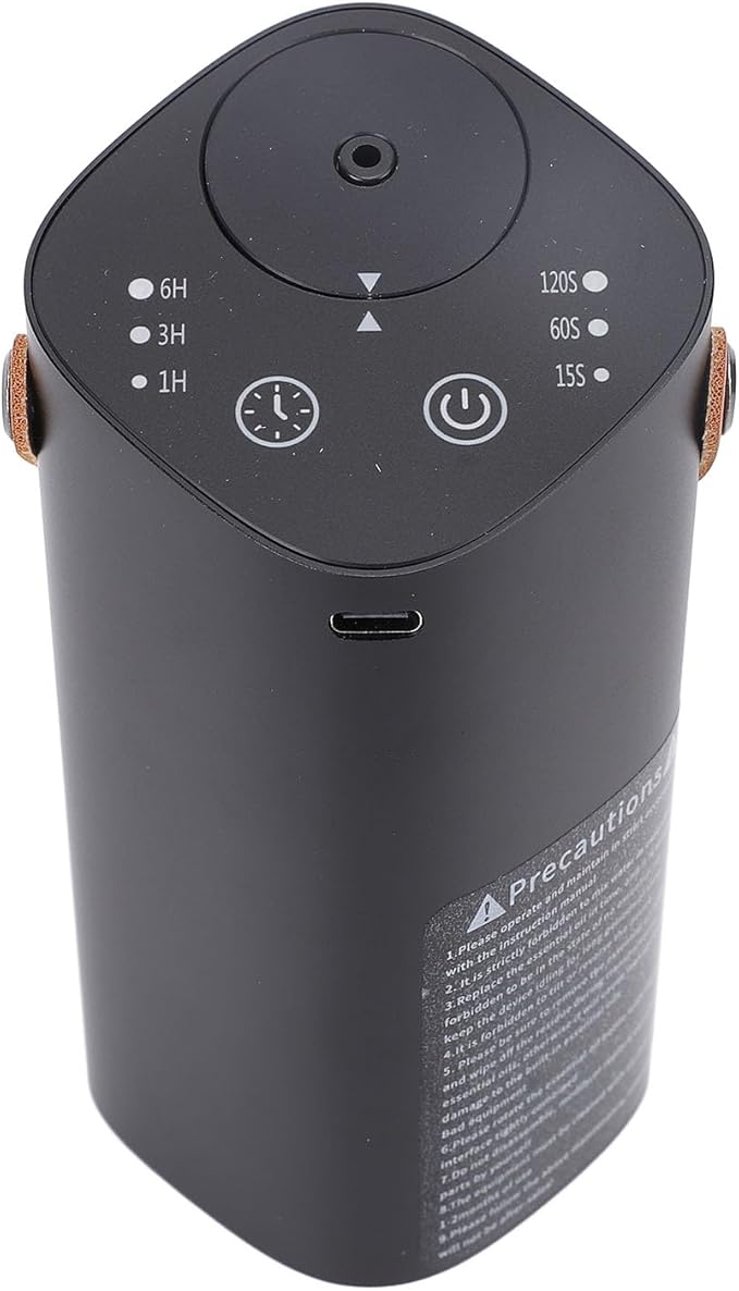 Waterless Essential Oil Diffuser Aluminum Quiet Portable Car Fragrance Diffuser Aromatherapy Machine with Timer for Bedroom Office