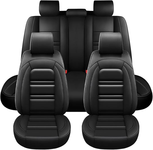 Seat Covers for Nissan Car Maxima 1999-2023 | 5-Seats Leather Seat Covers, Easy to Install Automotive Seat Covers Full Set (Full Set, Black)