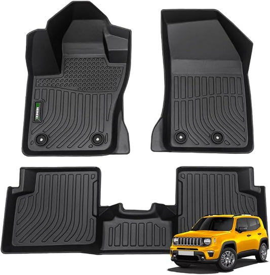 ANBINGO®-Floor Mats for Jeep Renegade 2015-2025,TPE All Weather Protection Renegade Car Floor Liners Front & Rear Row Waterproof Renegade Accessories