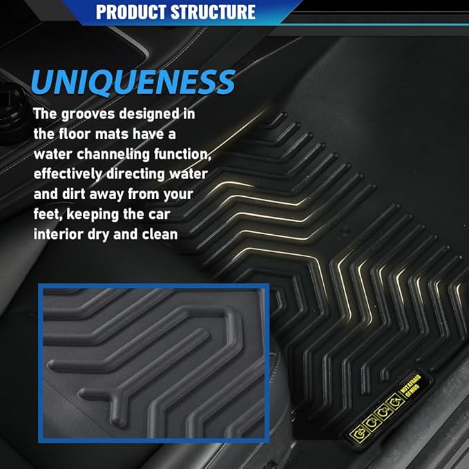 DOTCOM TPE Floor Mats Fit Honda Pilot 2023 2024 2025,All Weather Custom Fit Full Cover Protection 1st & 2nd & 3rd Row Truck Mats Cargo Liner Accessories,alfombras para carro 4PCS