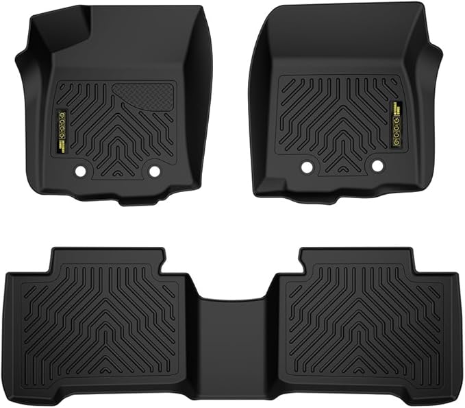 DOTCOM TPE Floor Mats Fit Toyota Tacoma Double Cab 2016-2023(Not Fit Manual Transmission Vehicles with Vinyl Flooring),1st & 2nd Row All Weather Protection Floor Liners,alfombras para carro 3PCS