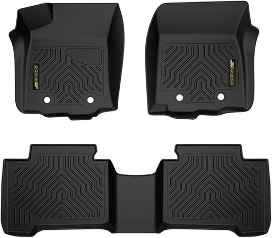 DOTCOM TPE Floor Mats Fit Toyota Tacoma Double Cab 2016-2023(Not Fit Manual Transmission Vehicles with Vinyl Flooring),1st & 2nd Row All Weather Protection Floor Liners,alfombras para carro 3PCS