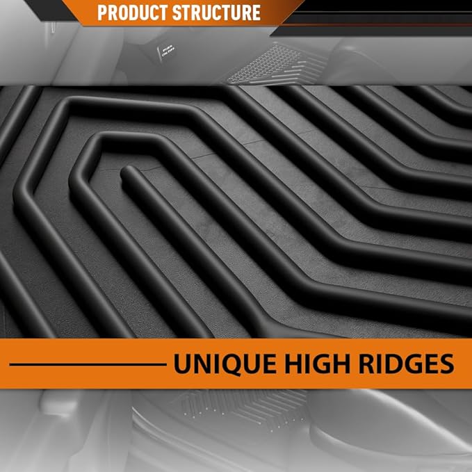 ANDPLAY TPE Floor Mats Liners 3 PCS Compatible with Honda CR-V 2017-2022 Fit Honda CR-V Hybrid 2017-2022 All Weather Protection Black Floor Liners alfombras para carro