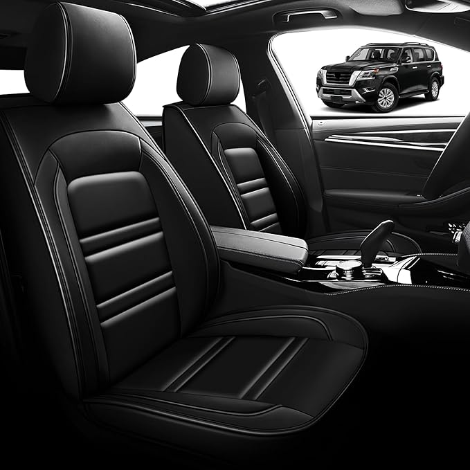 Seat Cover for Nissan Car Armada 2004-2024 | Car Seat Covers Front Seats, Waterproof Seat Protectors, Automotive Front Seat Covers (Front Seat, Black)