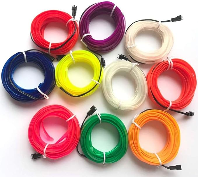 ABALDI Car Atmosphere Light El Wire Car Interior LED Strip Rope Neon Light for Car Interior Decoration(5m/16ft,Orange)