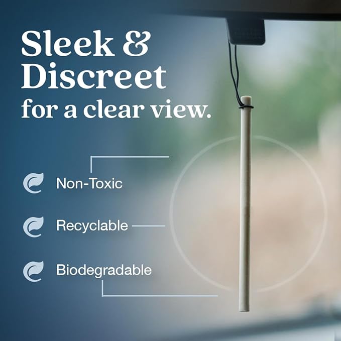 Enviroscent Non-Toxic Car Air Freshener | Natural Car Air Freshener | Essential Oil Diffuser | Car Scent Lasting Over 480 Days | 8 Packs of 2 Hanging Auto Stix (Coastal Storm & Teakwood)