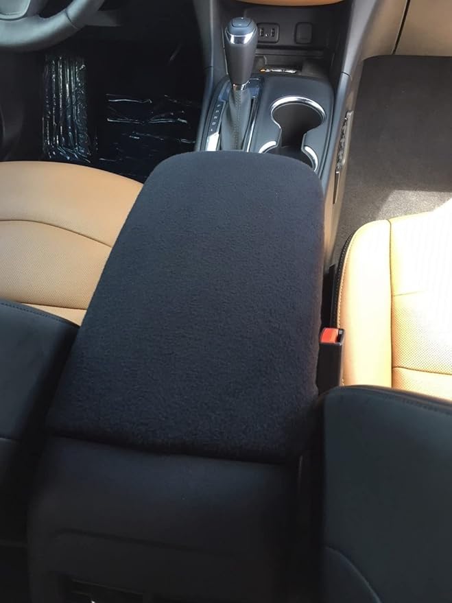 Auto Console Covers- Fits The Chevy Equinox 2018-2024 Center Console Armrest Cover Fleece Fabric (Black)