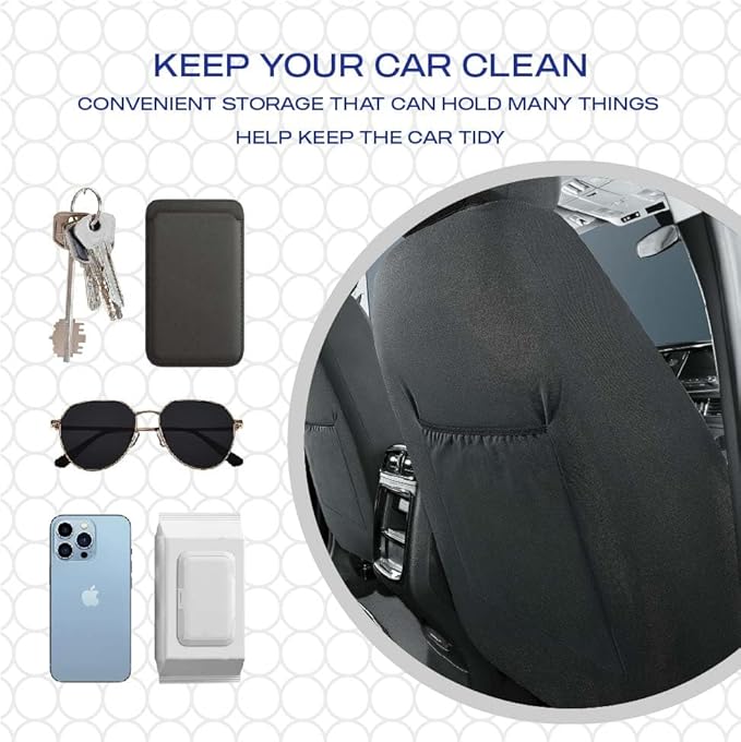 Skechers Memory Foam Car Seat Covers, Lycra Fabric Seat Covers, Car Seat Covers Front Seats Airbag Compatible,Automotive seat Covers for Most Cars,Trucks, SUV(Red)