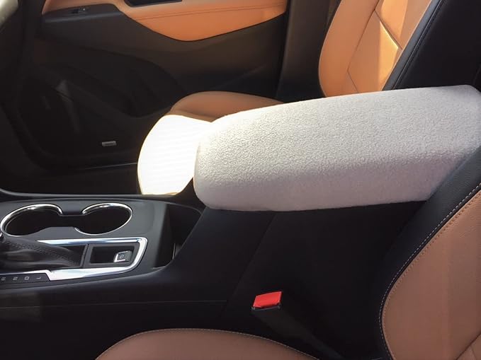 Auto Console Covers- Fits The Chevy Equinox 2018-2024 Center Console Armrest Cover Fleece Fabric (Taupe)