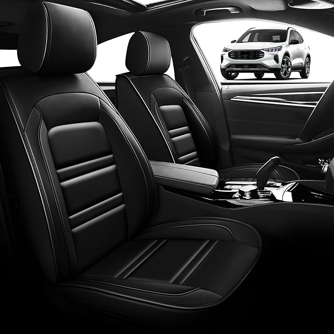 Seat Cover for Ford Escape 2001-2025 | Car Seat Covers Front Seats, Waterproof Seat Protectors, Automotive Front Seat Covers (Front Seat, Black)