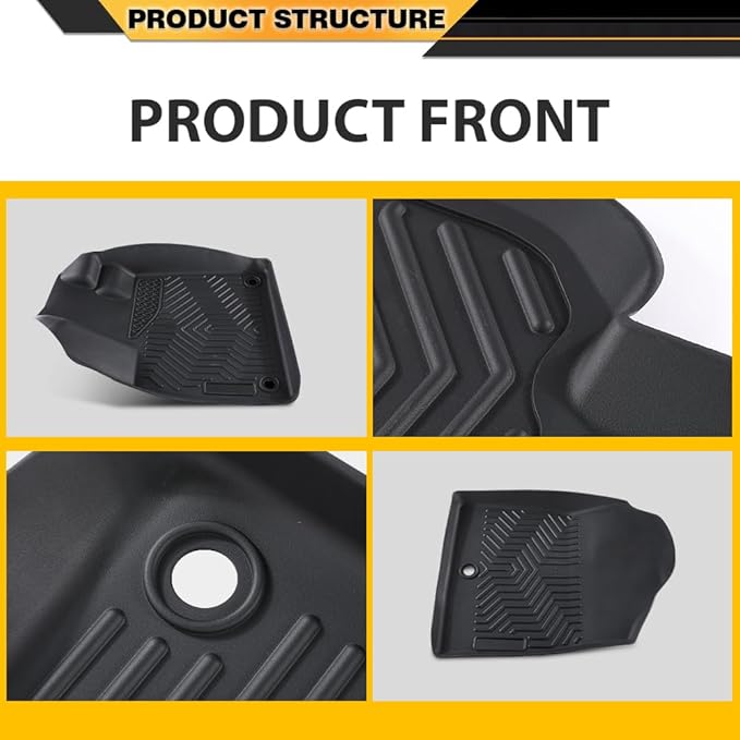 TPE Floor Mats Compatible with Honda Pilot 2023 2024 2025 4PCS All Weather 1st & 2nd & 3rd Row Floor Liners Interior Accessories Cargo Liner