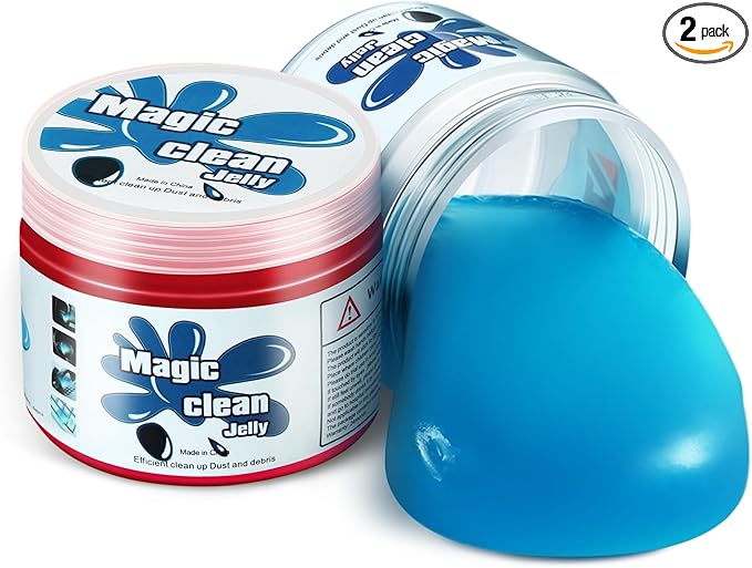 DNA MOTORING 2 Pack Car Cleaning Gels Auto Detailing Tools Cleaning Putty Car Interior Cleaner, Car Jelly Cleaner, Keyboard Cleaner, Car Cleaning Supplies Car Gifts for Men Women,Blue+Red, TOOLS-00147