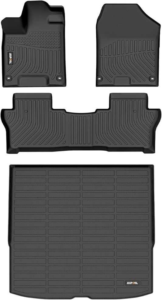 AIPOIL® Floor Mats & Cargo Liner Set for 2019-2024 2025 Honda Passport All Weather Protection TPE Anti-Slip Automotive Full Set Custom Car Mats Accessories - Black