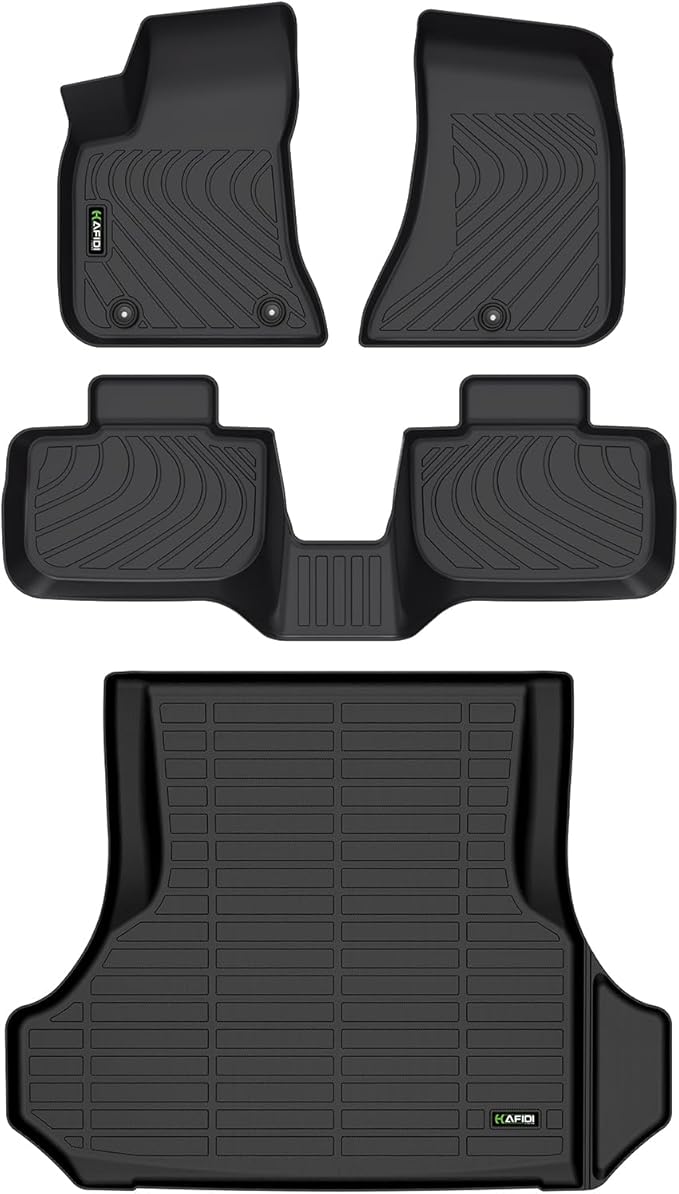 All Weather Car Floor Mats & Cargo Liner for 2011-2023 Dodge Charger RWD & Chrysler 300 RWD Custom Fit Full Set Accessories - Black
