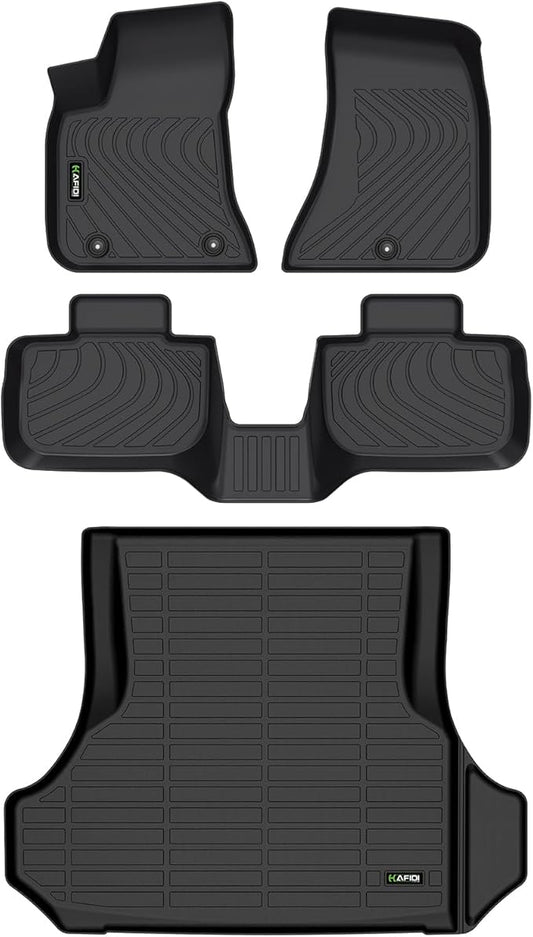 All Weather Car Floor Mats & Cargo Liner for 2011-2023 Dodge Charger RWD & Chrysler 300 RWD Custom Fit Full Set Accessories - Black