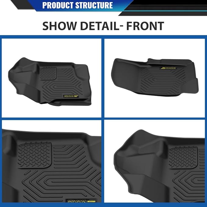 DOTCOM TPE Floor Mats Fit Ford F150 Super Crew 2015-2025(2022-2024 Lightning Models), All Weather Full Cover Protection Front Truck Mats Cargo Liner Accessories,alfombras para carro 2PCS