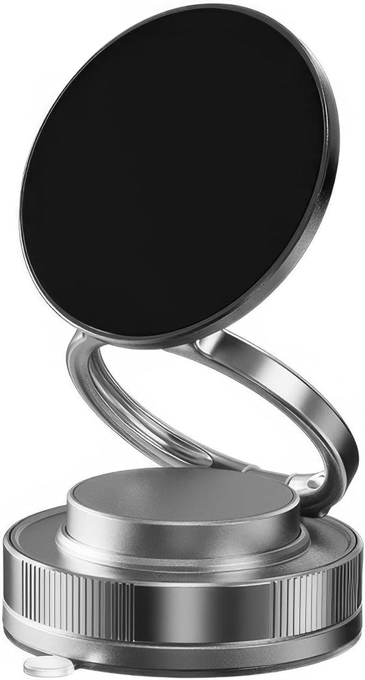 Vacuum Magnetic Phone Stand Compatible, 360° Foldable Multi-Angle Adjustable Mount for Car, Bathroom, and All Smartphones