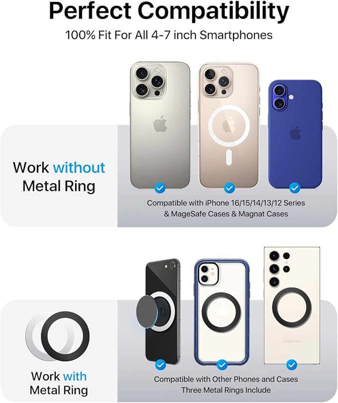 andobil for Magsafe Car Mount [20 Strongest Magnets & Upgraded 3M Adhesive] Dashboard Magnetic Car Phone Holder for iPhone 17 Pro Max 16 15 14 13 12 Cell Phone Holder Car for Samsung Galaxy S25/S24