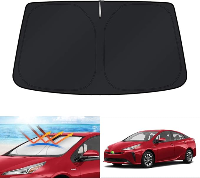 KUST Windshield Sun Shade for 2016-2020 2021 2022 Toyota Prius Hatchback (NOT for Prius C or Prius V) Custom Fit Window Accessories Shade Foldable Sun Visor Protector Block UV Rays