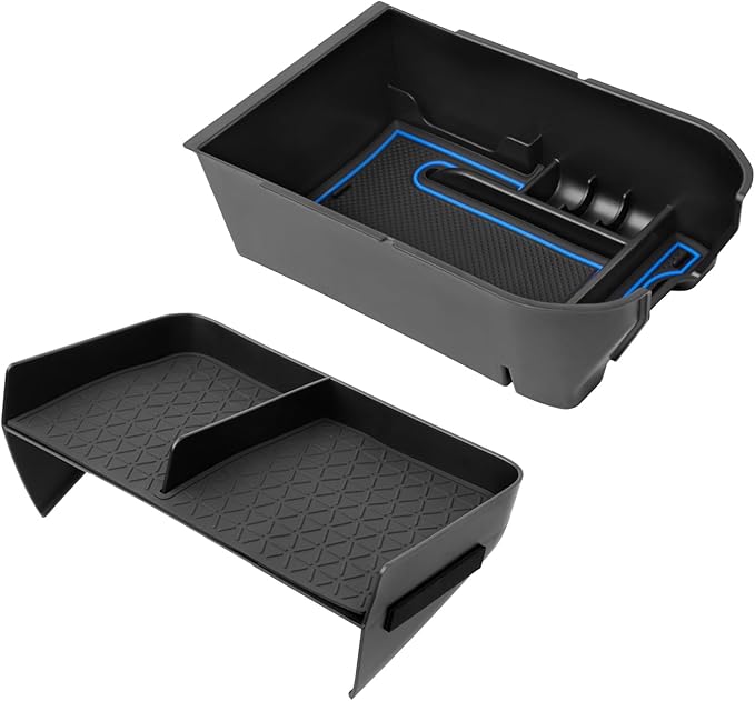 Powerty Center Console Organizer for 2019-2024 2025 Toyota RAV4 Interior Accessories Armrest Storage Box Gear Shift Storage Tray Secondary Box Insert Divider 2Pcs