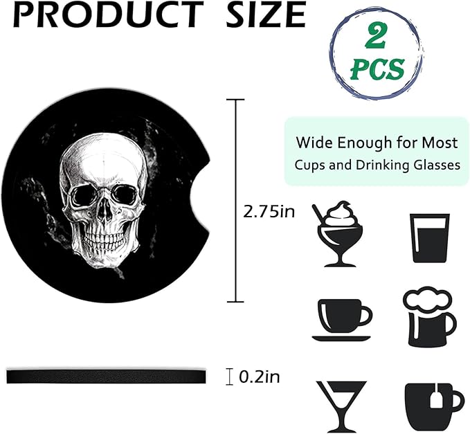 2 Pack Car Coasters for Cup Holders,Floral Car Cup Holder Coasters,2.75" Universal Size Anti Slip Rubber Mat,Automotive Interior Accessories,Floral Gifts for Women,Mom,Her,Wife,Girlfriend