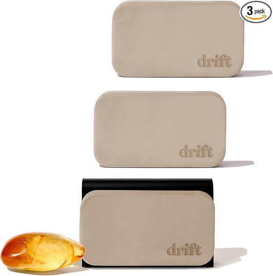 Drift Car Air Freshener - Stone Air Freshener - Car Odor Eliminator - Amber 3 Pack Starter Kit - CLIP INCLUDED - Amber 3 Pack