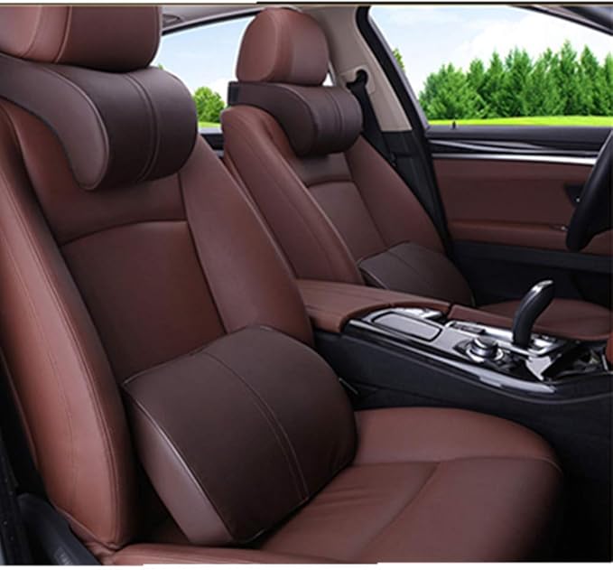 ZHONGLI Memory Foam Lumbar Support Pillow-Middle/Lower Back Support Cushion-Used for car Seats, Office Chairs, recliners, etc. (Brown)