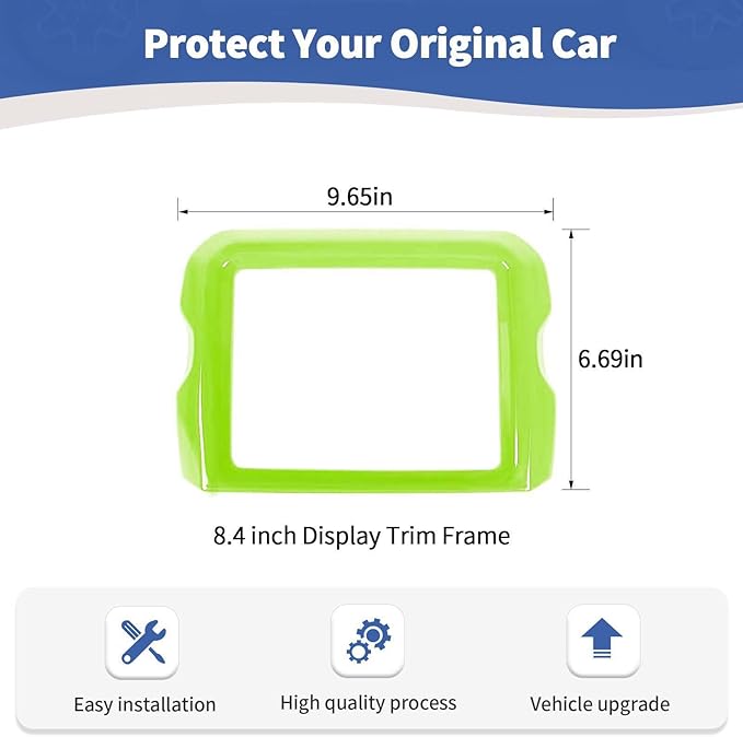 RT-TCZ for Jeep JL Center Console Radio Display Panel Trim Cover for Jeep Wrangler JL JLU Gladiator JT 2018-2023 Green Interior Accessories 8.4 inch