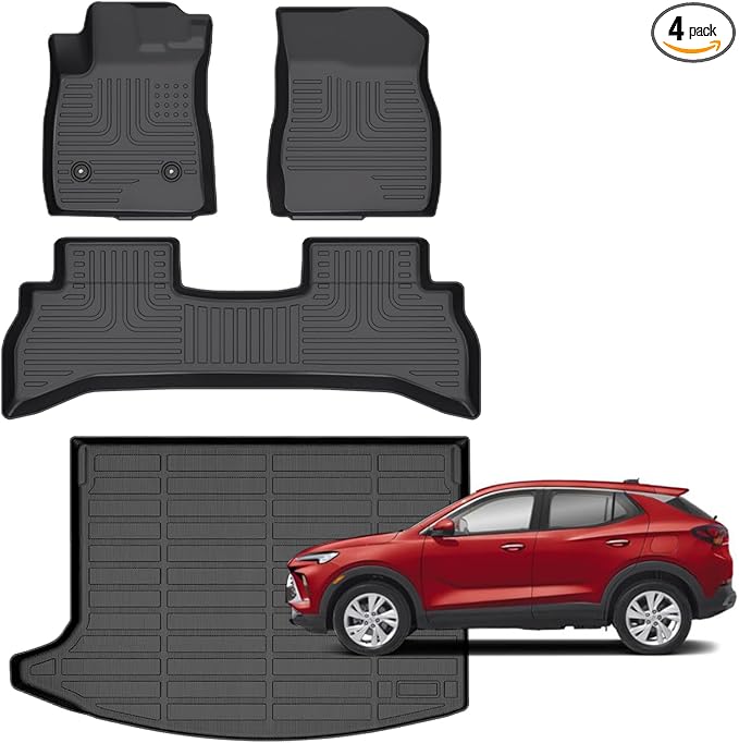 for Buick Encore GX FWD Floor Mats 2026 2020-2025,Car Mats for Buick Encore GX FWD All Weather Floor Mats Cargo Liner Anti-Slip Waterproof TPE Mats Custom Fit for Encore gx Accessories,Black