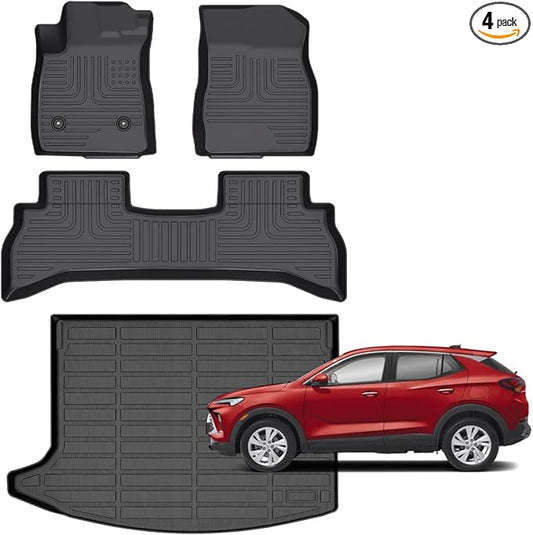 for Buick Encore GX FWD Floor Mats 2026 2020-2025,Car Mats for Buick Encore GX FWD All Weather Floor Mats Cargo Liner Anti-Slip Waterproof TPE Mats Custom Fit for Encore gx Accessories,Black