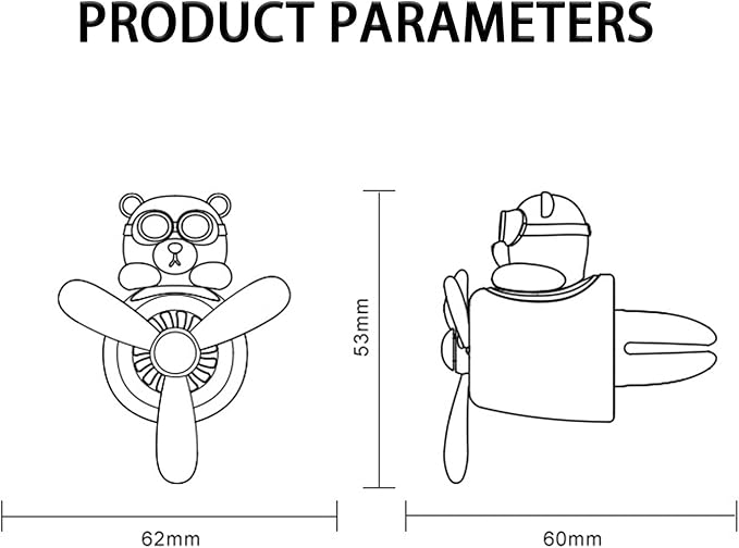 Pilot Car Air Freshener, Cute Cat Car Vent Clip Air Freshener with 2 Fragrant Tablets Automotive Air Outlet Fan Diffuser, Automotive Interiors Vent Decoration (style B)