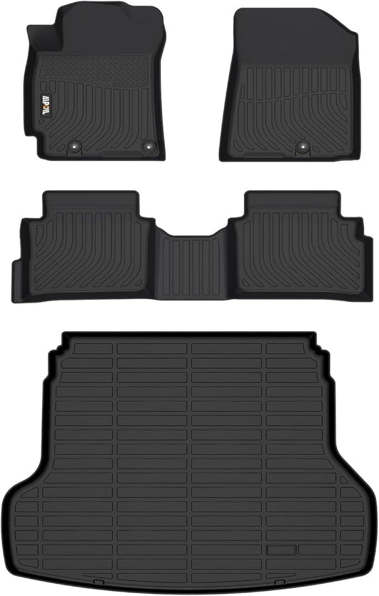 AIPOIL® Floor Mats & Cargo Liner Set for 2019-2024 Kia Forte All Weather Protection TPE Anti-Slip Automotive Full Set Custom Car Mats Accessories - Black
