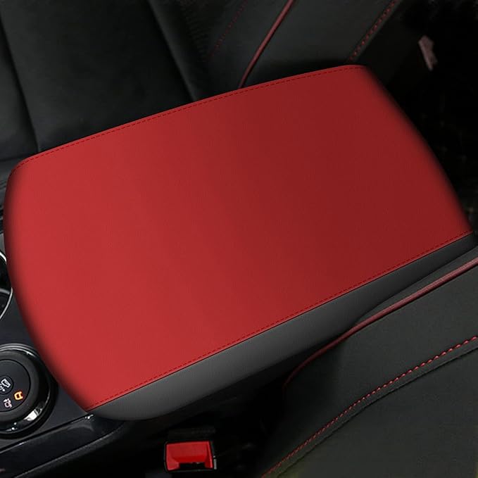 AOMSAZTO Console Covers for 2011-2019 Ford Explorer Black with Red Leather