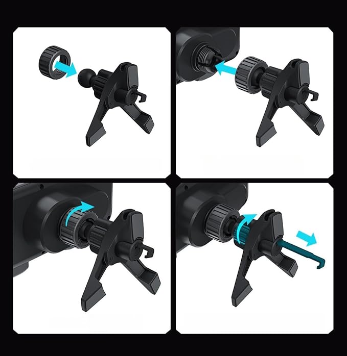 15W Fast Wireless Car Charger Mount with Auto Rotation, Hands-Free Phone Holder for Dashboard, Compatible with Most Phones (Gray,Suction Cup)