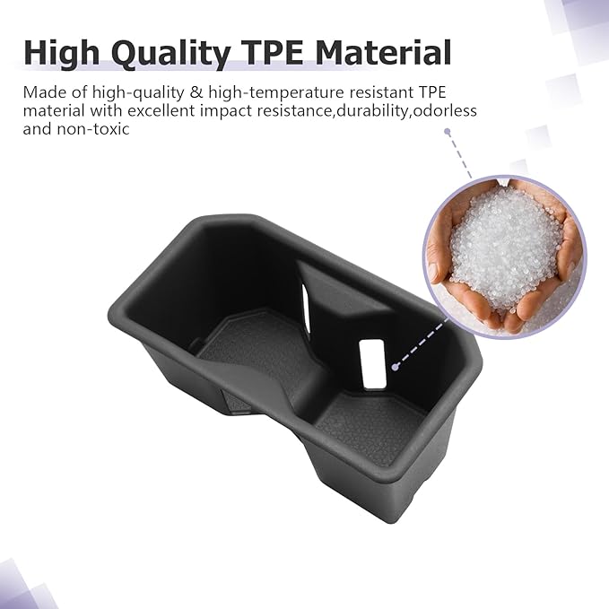 LUWU 2025 Tundra Center Console Cup Holder Compatible with 2022 2023 2024 2025 Toyota Tundra Interior Accessories Center Console TPE Cup Holder Insert Tundra 2025 Accessories