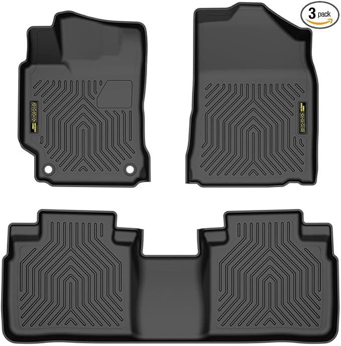 ANDPLAY Floor Mats Liners 3PCS Compatible with Toyota Camry 2015 2016 2017 1st & 2nd Row TPE All Weather Protection Black Floor Liners alfombras para carro