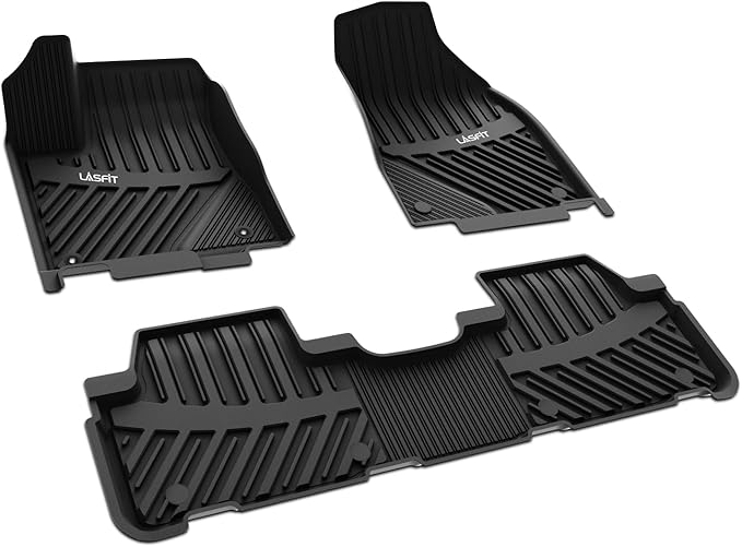 LASFIT Floor Mats for Toyota Highlander 2014-2019 (Not for Hybrid) All Weather Custom Fit Floor Liner for Highlander LE/XLE/SE/Limited/TPE Front and Rear 2 Row Car Mats,Black