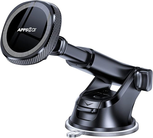 APPS2Car for MagSafe Car Mount, Magnetic Phone Holder for Car Dashboard Windshield iPhone Mount Holder Compatible with iPhone 17 16 15 14 13 12 Pro Plus Max, 17 Strong Magnets, Charging Not Supported