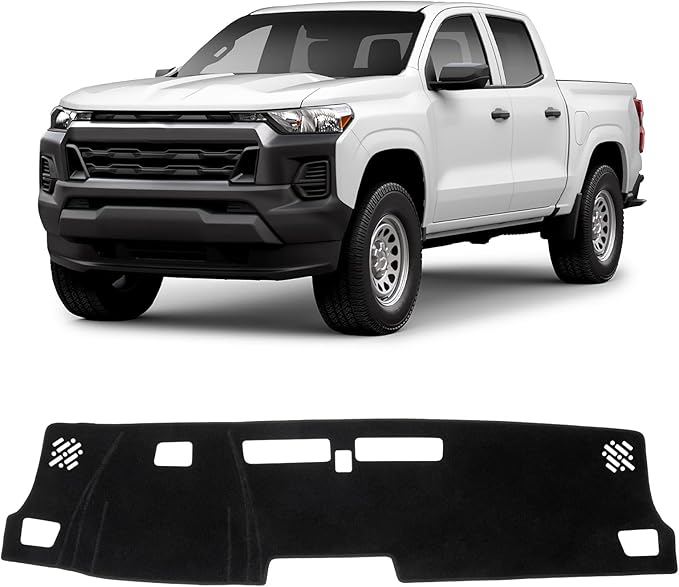 KUST Car Dash Cover for Chevy Chevrolet Colorado 2023 2024 2025 2026 Non-Slip Dashboard Cover Polyester Interior Accessories for Colorado Custom Fit Dash Mat Sunshade No Glare Black