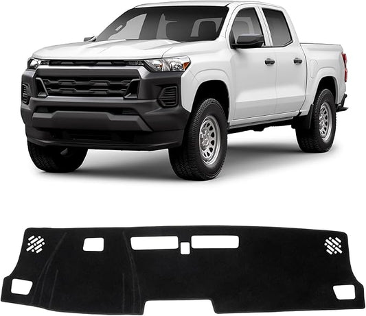 KUST Car Dash Cover for Chevy Chevrolet Colorado 2023 2024 2025 2026 Non-Slip Dashboard Cover Polyester Interior Accessories for Colorado Custom Fit Dash Mat Sunshade No Glare Black