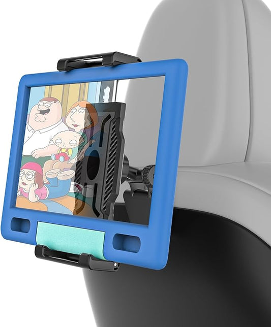 Tesla Model 3/Y Back Seat Tablet Mount Fit 6.1-15.6" Devices, 360° Adjustable Metal Ball Car Backseat Tablet Holder for iPad 12.9 Pro/Air/Mini, Galaxy Tab with Thickness Case (Deep Max 1.18'')