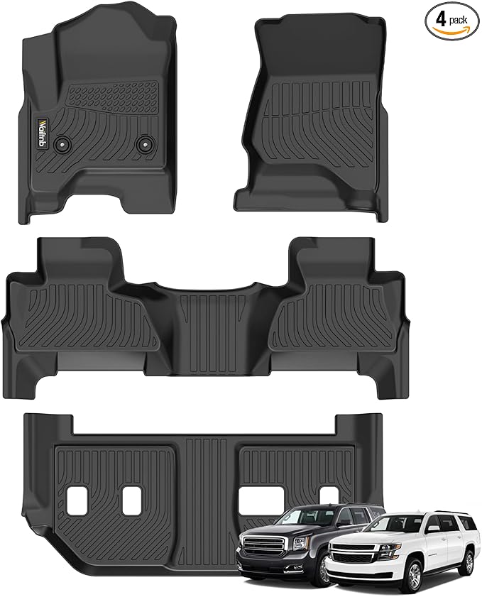 Wailtnb-All Weather Floor Mats for Chevrolet Suburban & GMC Yukon XL 2015-2020 Custom Fit Chevy Suburban & Yukon XL 2015-2020 Waterproof Durable Accessories for Suburban
