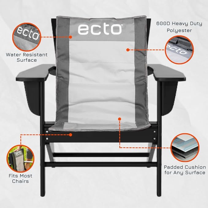 Ecto TOPR Cooling Cushion, Cools Down 45 Degrees up to 10 Hours, Battery Powered for Chair, Bleacher, Car Seat, Camping, Golf Cart, Standard Size (Excludes Battery)