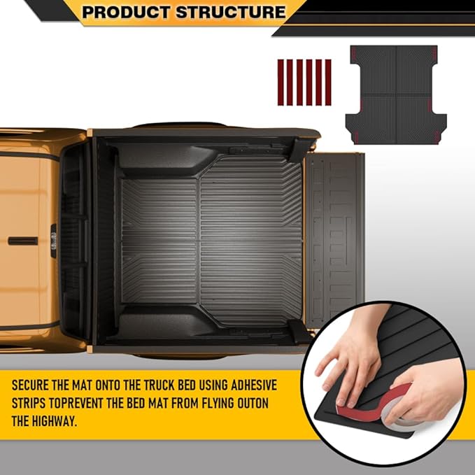 TPE Floor Mats Cargo Liners Compatible with Ford F150 2021-2025 (2PCS) All-Weather Protection alfombras para carro