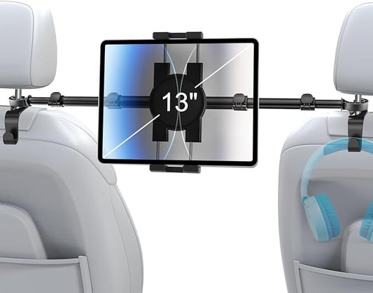 woleyi Car Tablet Headrest Holder for iPad - Car Back Seat Headrest Tablet Mount Stand, Road Trip Essentials for Kids, for iPad Pro Air Mini, Galaxy Tabs, Kindle Fire HD, Switch, iPhone, 4-13" Devices