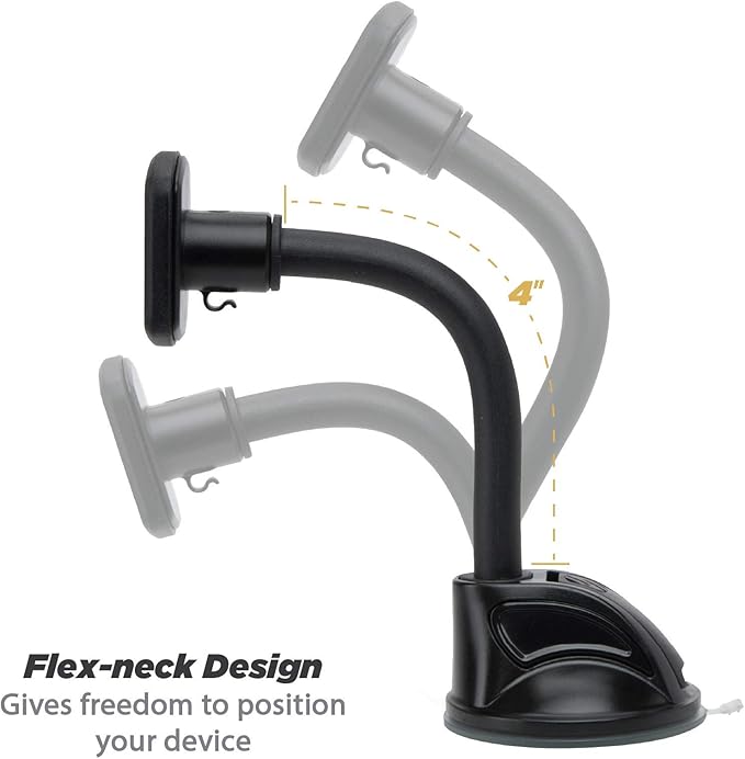 Scosche MAGWDMB MagicMount Flex Neck Suction Cup Car Phone Mount for Dashboard/Windshield, 360° Adjustable Magnetic Head, Universal Cell Phone Holder Compatible with iPhone, Samsung & All Devices